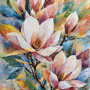 Magnolie – akwarela, Joanna Król