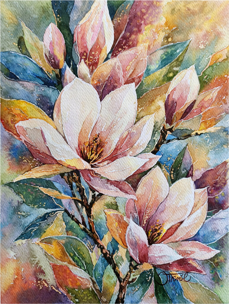 Magnolie – akwarela, Joanna Król